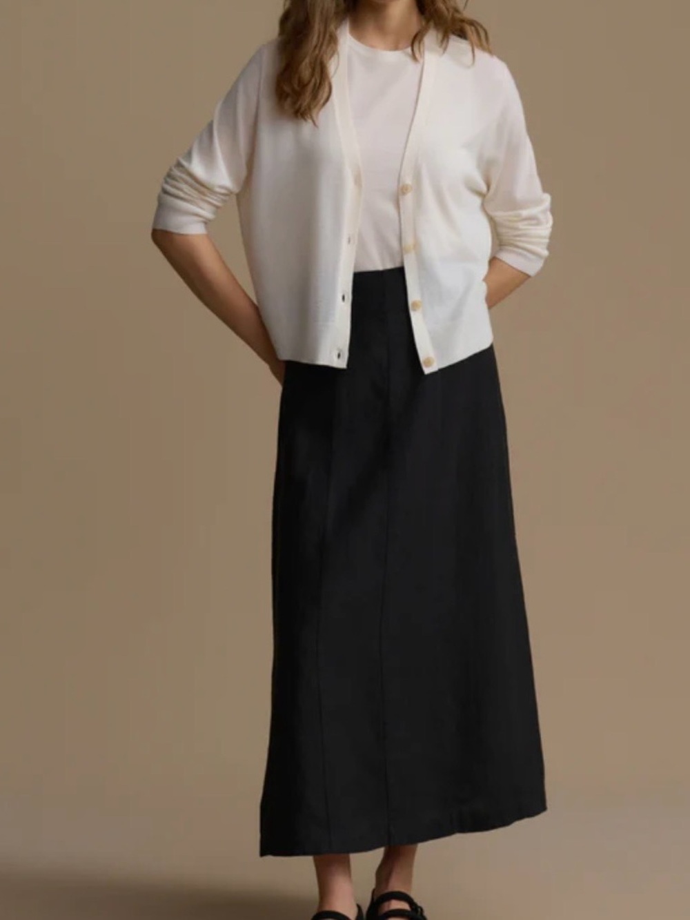 Jenni Kayne black linen Kinney skirt